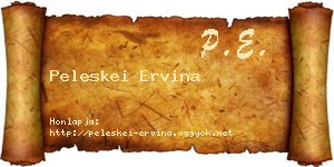 Peleskei Ervina névjegykártya